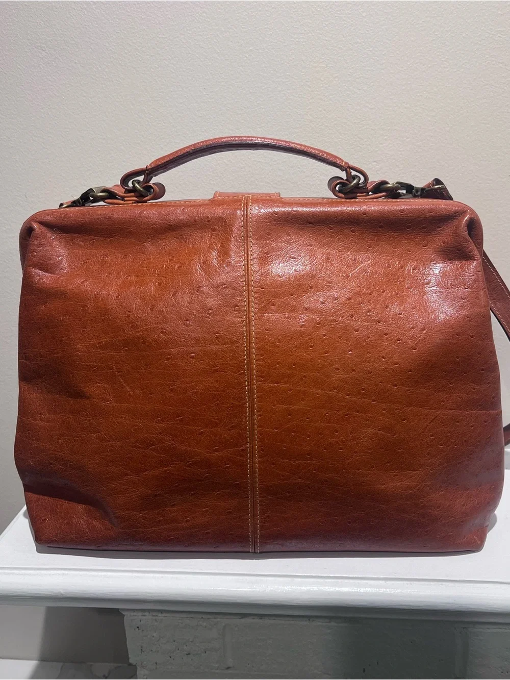 Women's Rustic Tan Leather Satchel - Versatile Shoulder & Top-Handle Bag